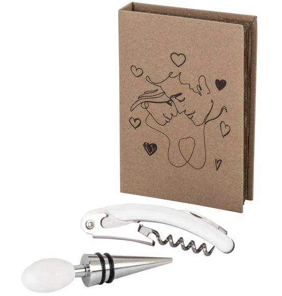 Bomboniera Matrimonio set cavatappi + tappo con scatola regalo originale 2025